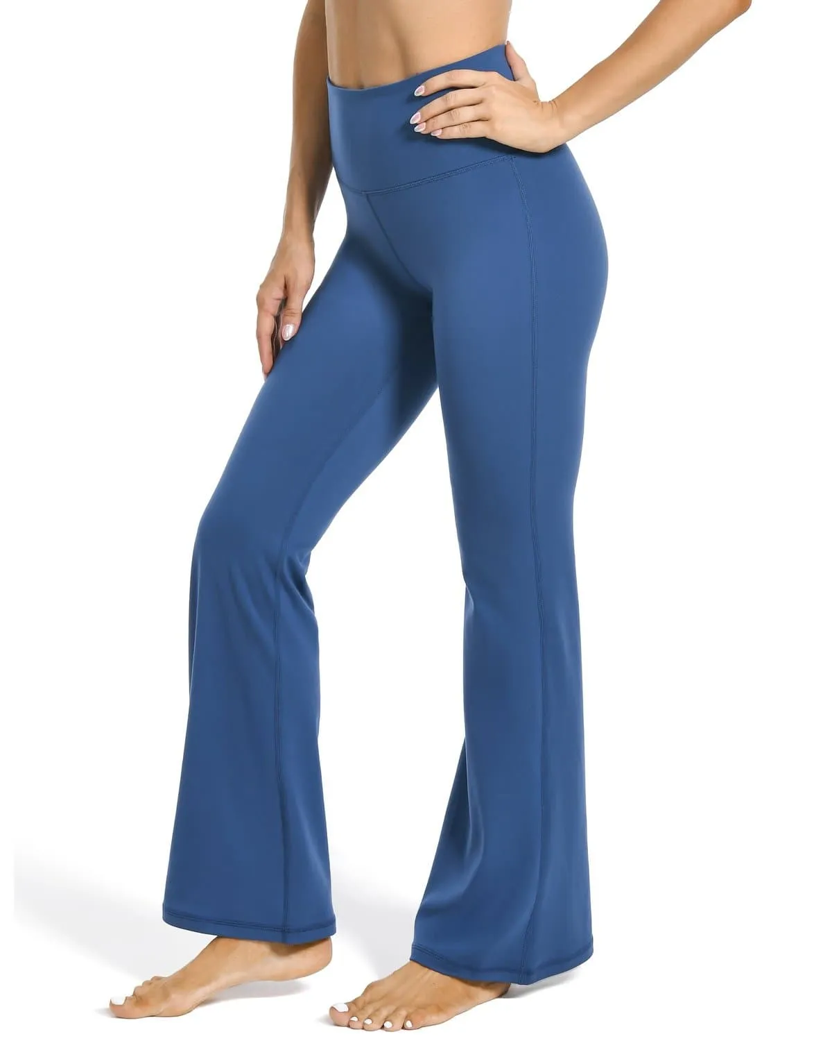 High Waisted Pockets Flare Leggings